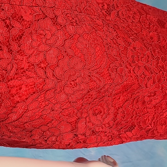 New Yumi Kim Save The Date Red Floral Lace Midi Dress Size Large - Picture 11 of 16